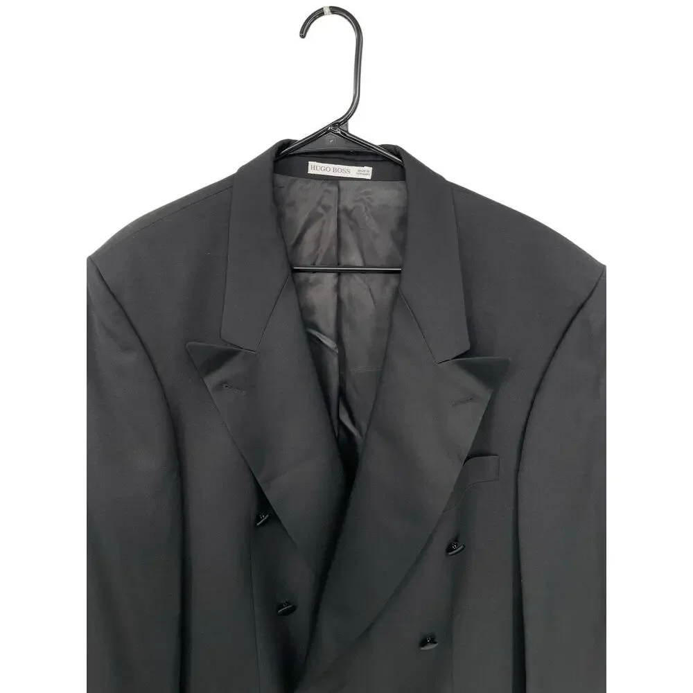 Hugo Boss Tuxedo Jacket Blazer Double Breasted Black Wool Armstrong Blues 42R